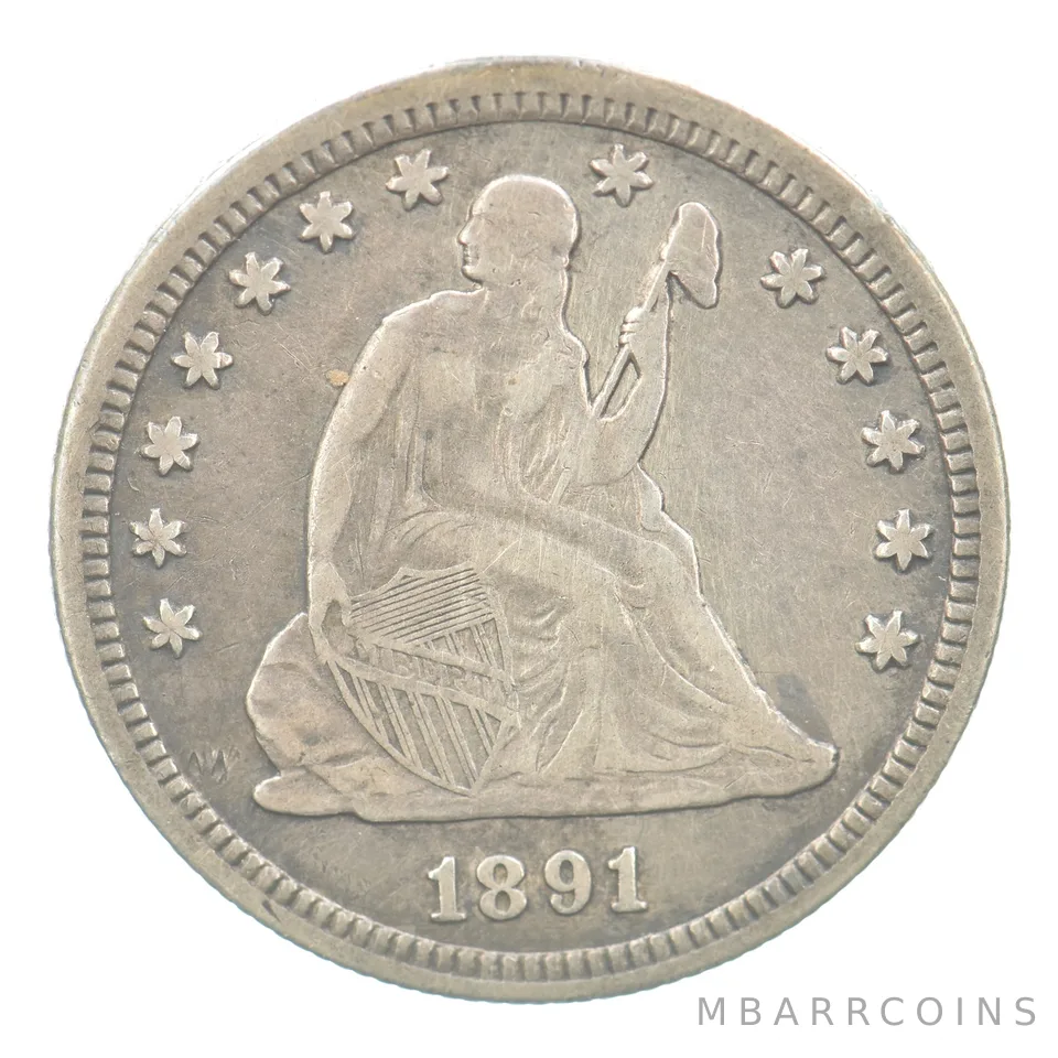 1891-S Seated Liberty Quarter Beautiful Tone *1926