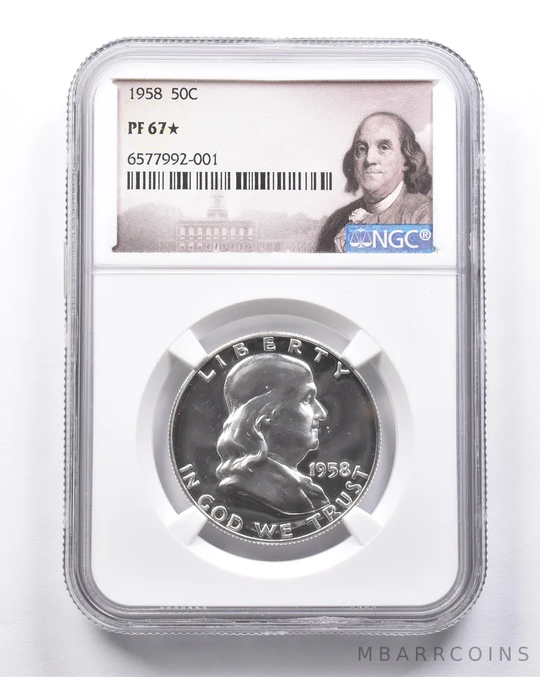 PF67 * STAR 1958 Franklin Half Dollar NGC *6877
