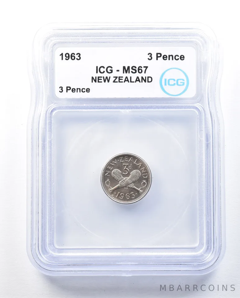 1963 New Zealand 3 Pence MS67 ICG a9002