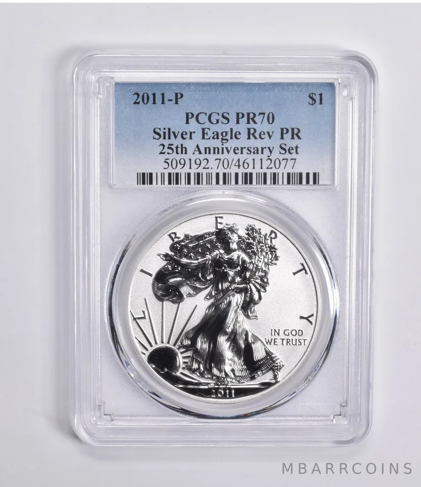 2011-P American Silver Eagle 25th Anniversary PR70 REVERSE PCGS