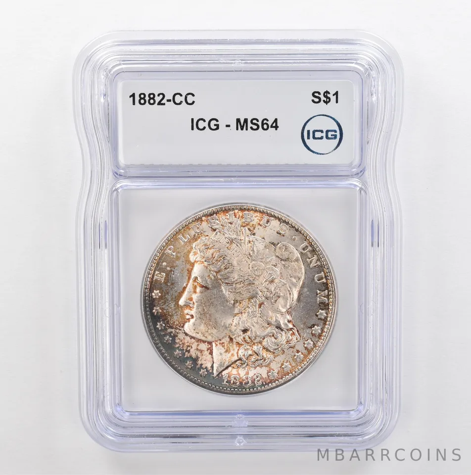 1882-CC Morgan Silver Dollar MS64 ICG Beautiful Tone *5339