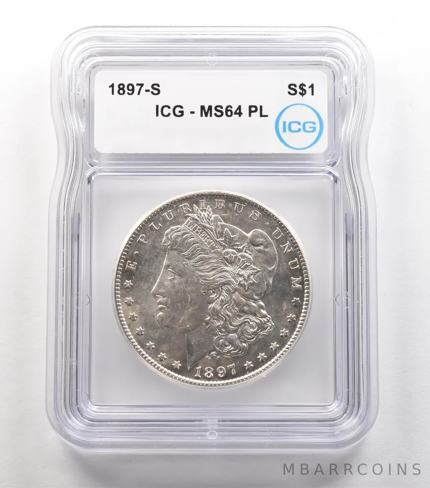 1897-S Morgan Silver Dollar MS64 PL ICG *6675