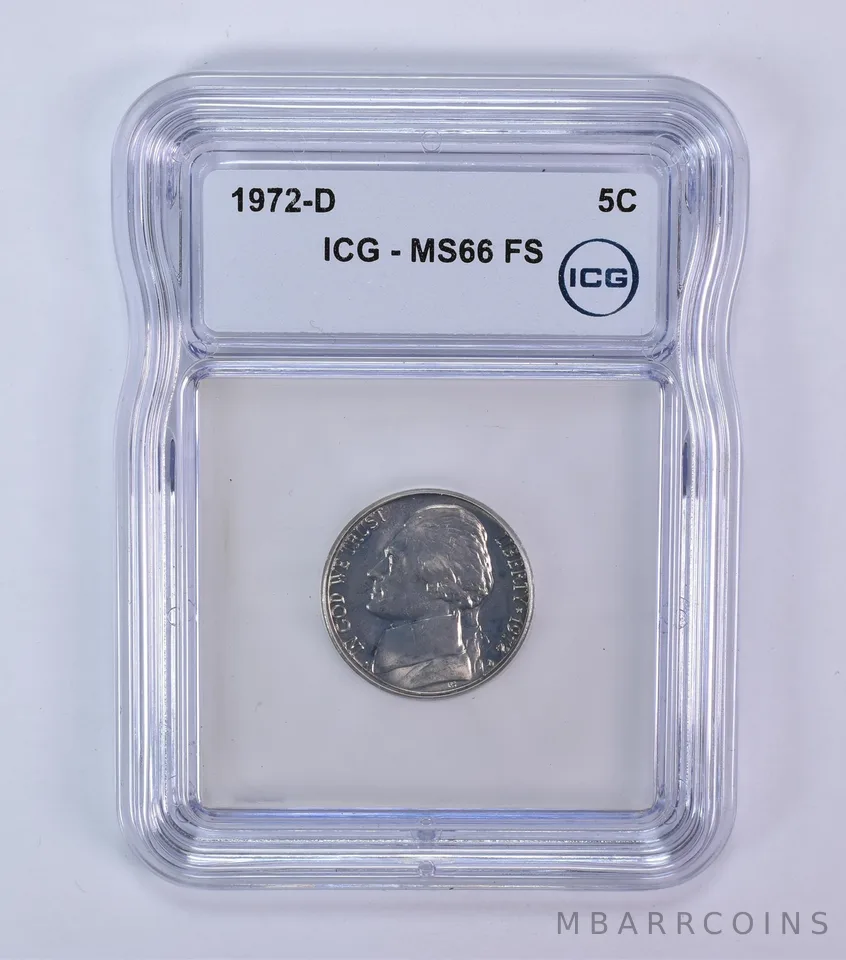1972-D Jefferson Nickel MS66 FS ICG