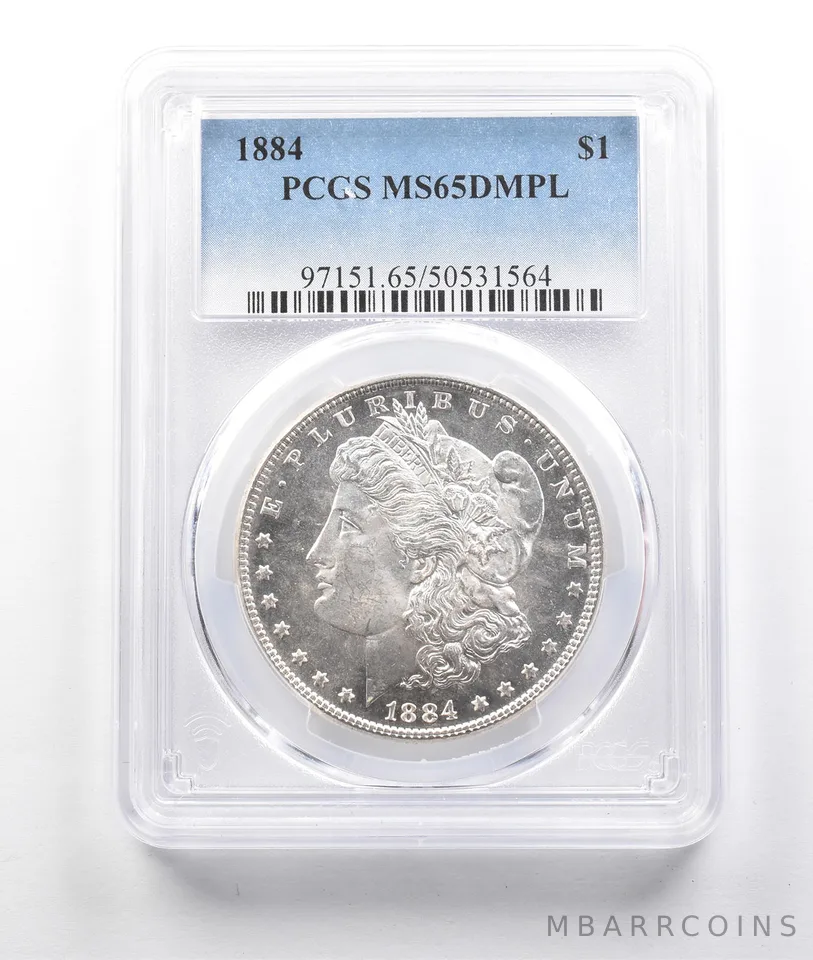 1884 Morgan Silver Dollar MS65 DMPL PCGS *3842