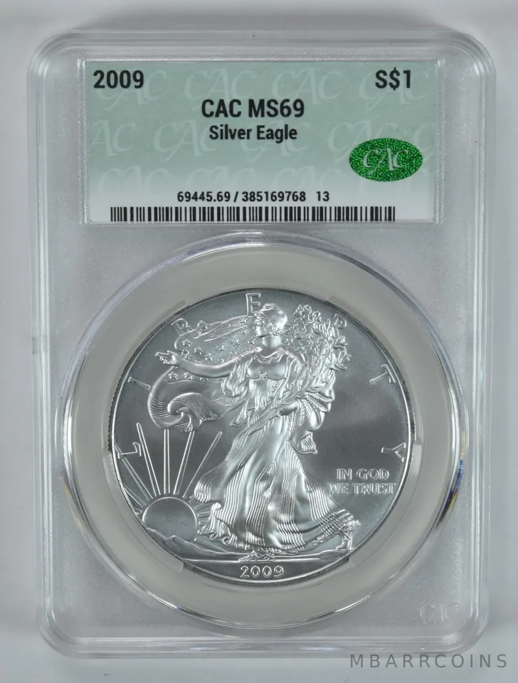 2009 American Silver Eagle MS69 CAC CACg
