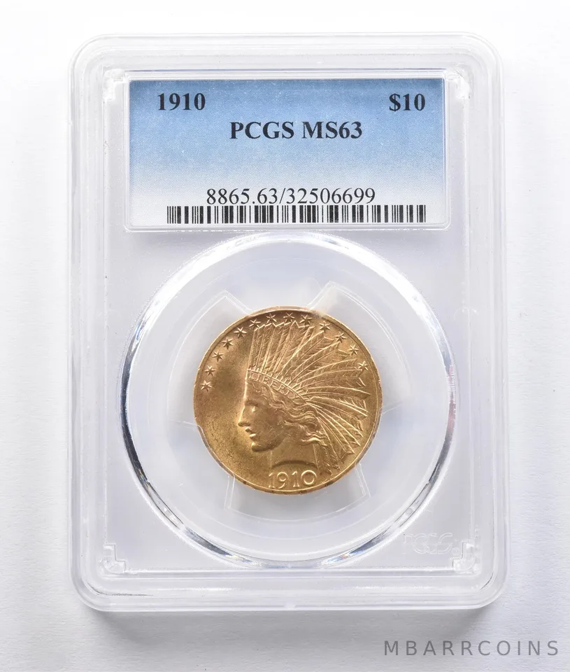 1910 $10 Indian Head Gold Eagle MS63 PCGS *2960