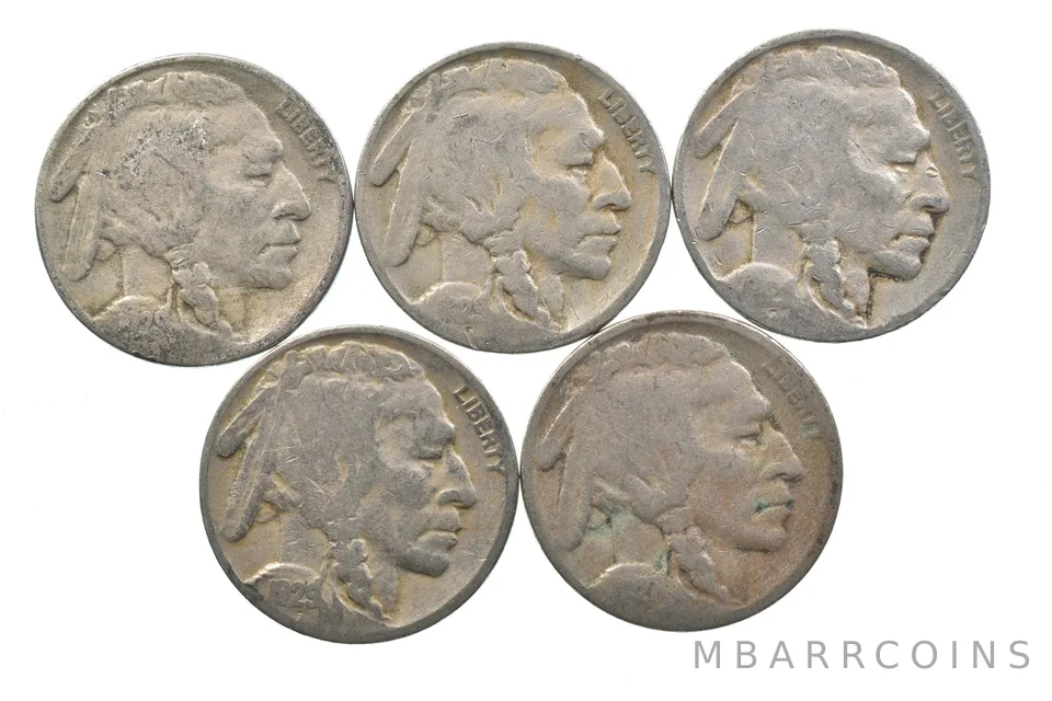 BETTER Lot 1929-S 1929-S 1928-D 1929-D 1927 Buffalo Nickel Collection *163
