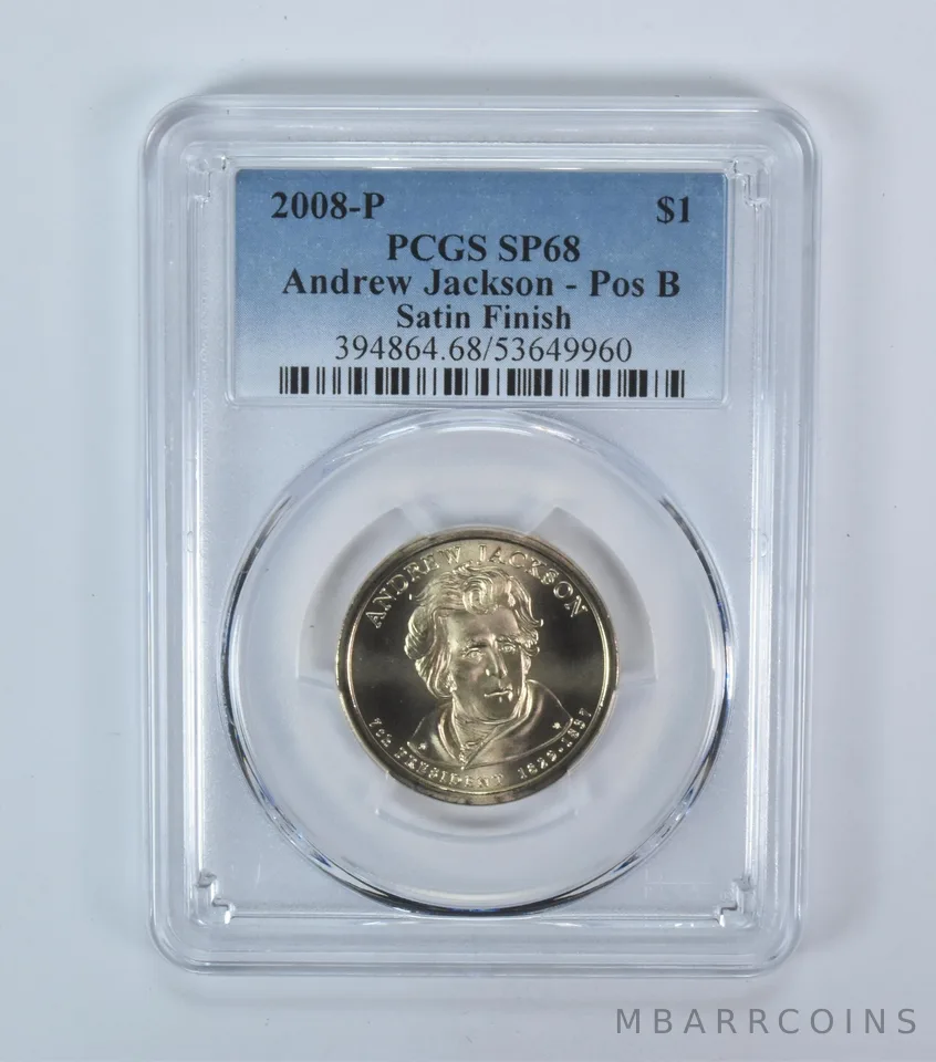 2008-P Presidential $1 Andrew Jackson Satin Finish SP68 PCGS