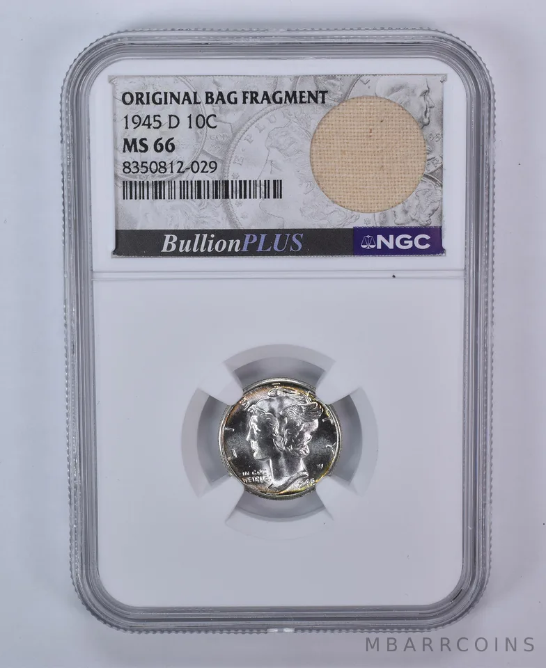 1945-D Mercury Dime Original Bag Fragment MS66 NGC