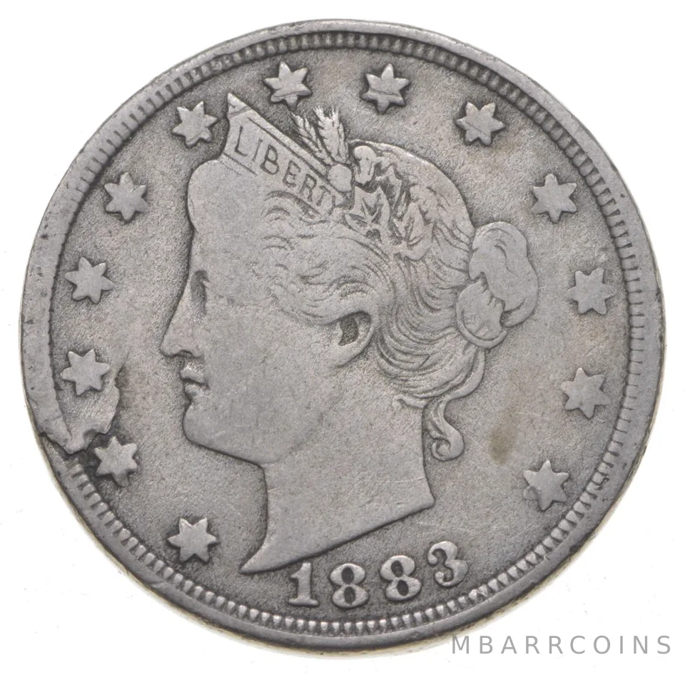 1883 Liberty V Nickel - Lamination Error a0508