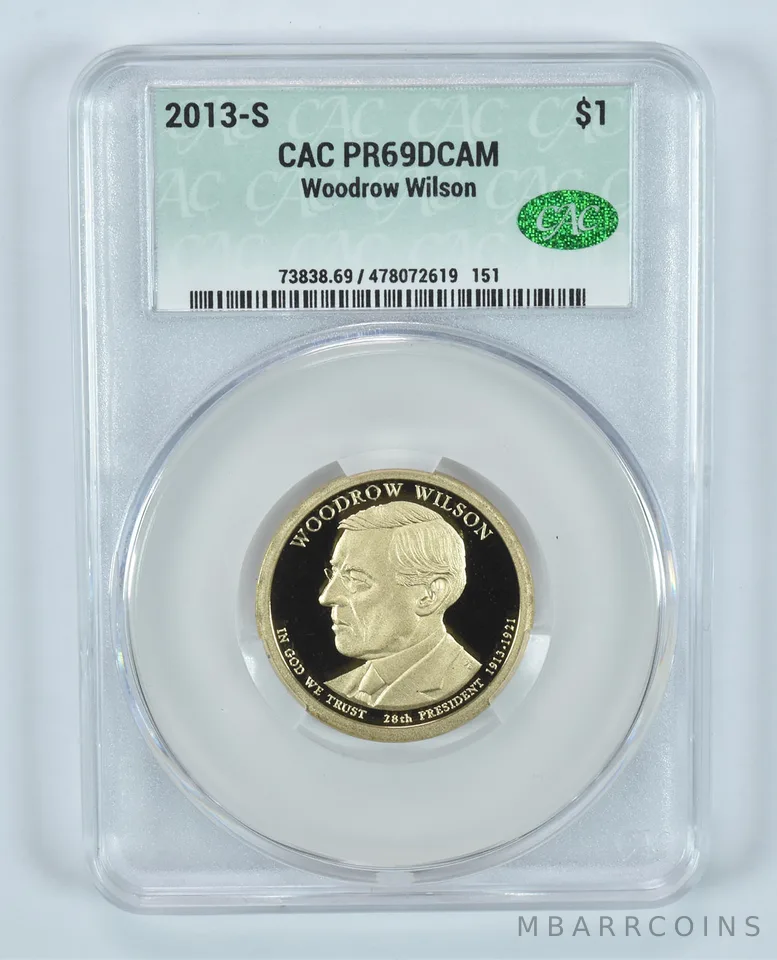 2013-S Presidential $1 Woodrow Wilson PR69 DCAM CAC CACg