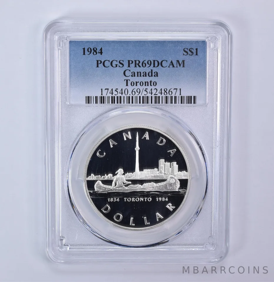 1984 Canada 1 Dollar Silver Toronto PR69 DCAM PCGS Blue Label