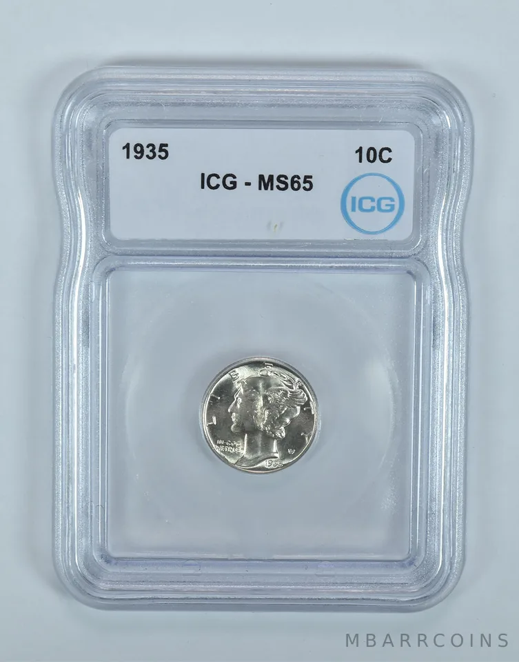 1935 Mercury Dime MS65 ICG
