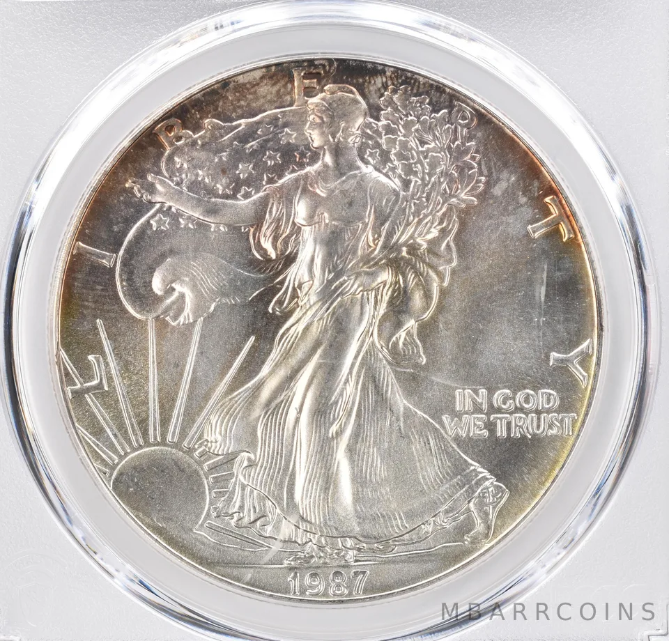 1987 American Silver Eagle MS68 PCGS Beautiful Tone *1272
