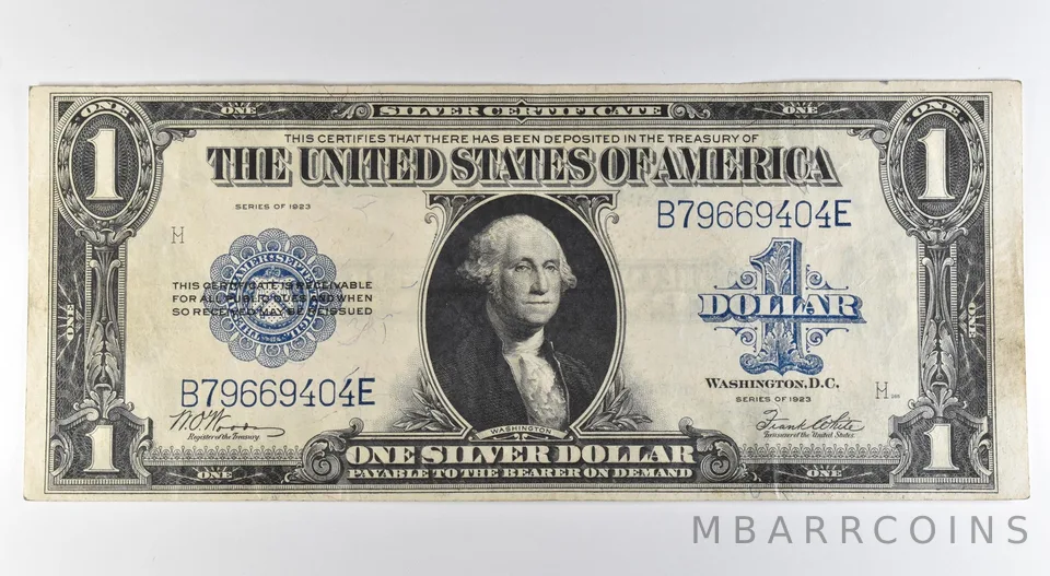 1923 $1 Silver Certificate Large Note Blue Seal Fr#238 *0521