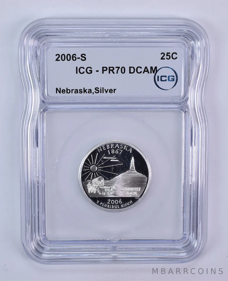 2006-S Washington State Quarter Nebraska Silver PR70 DCAM ICG