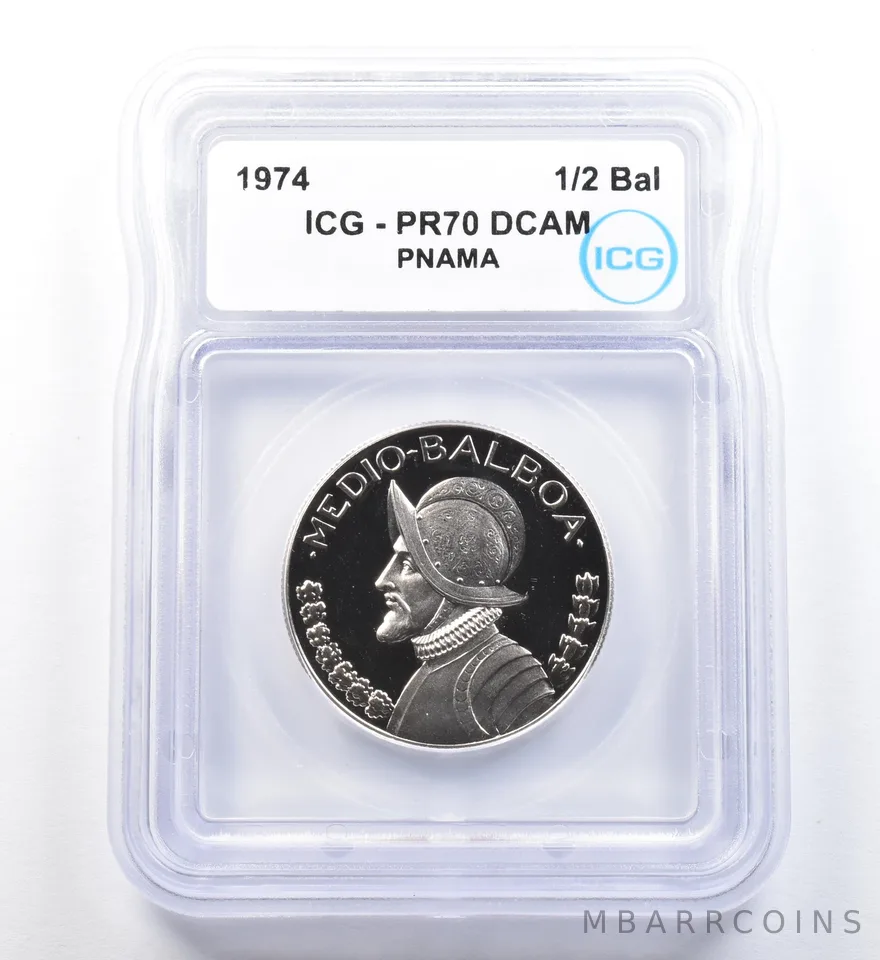 1974 Panama 1/2 Balboa PR70 DCAM ICG *1137