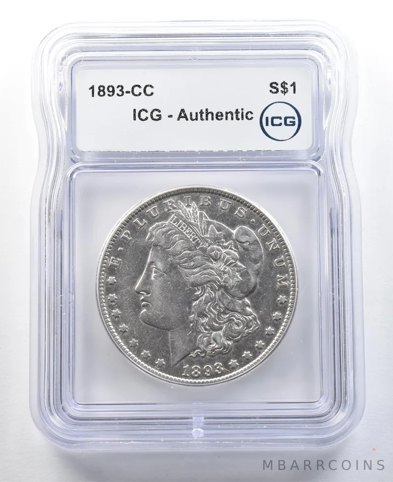 1893-CC Morgan Silver Dollar Authentic ICG *3308