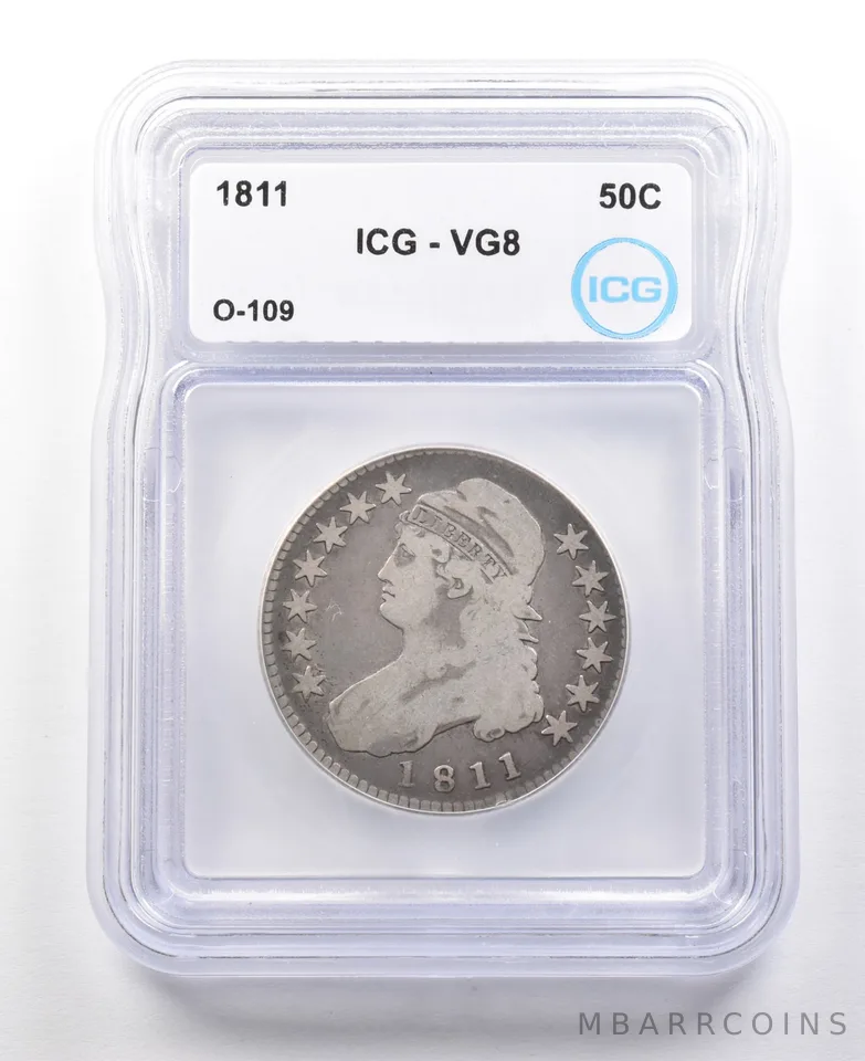 1811 Capped Bust Half Dollar O-109 VG8 ICG *3078