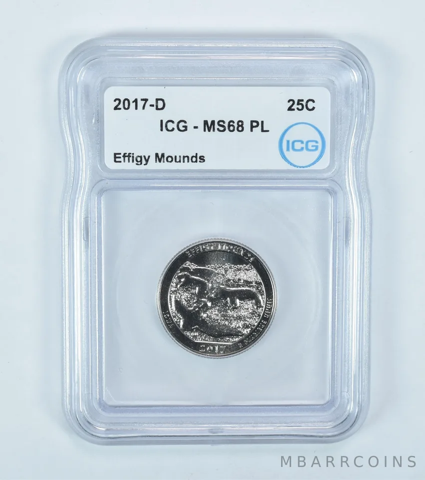 2017-D Washington Quarter ATB Effigy Mounds MS68 PL ICG