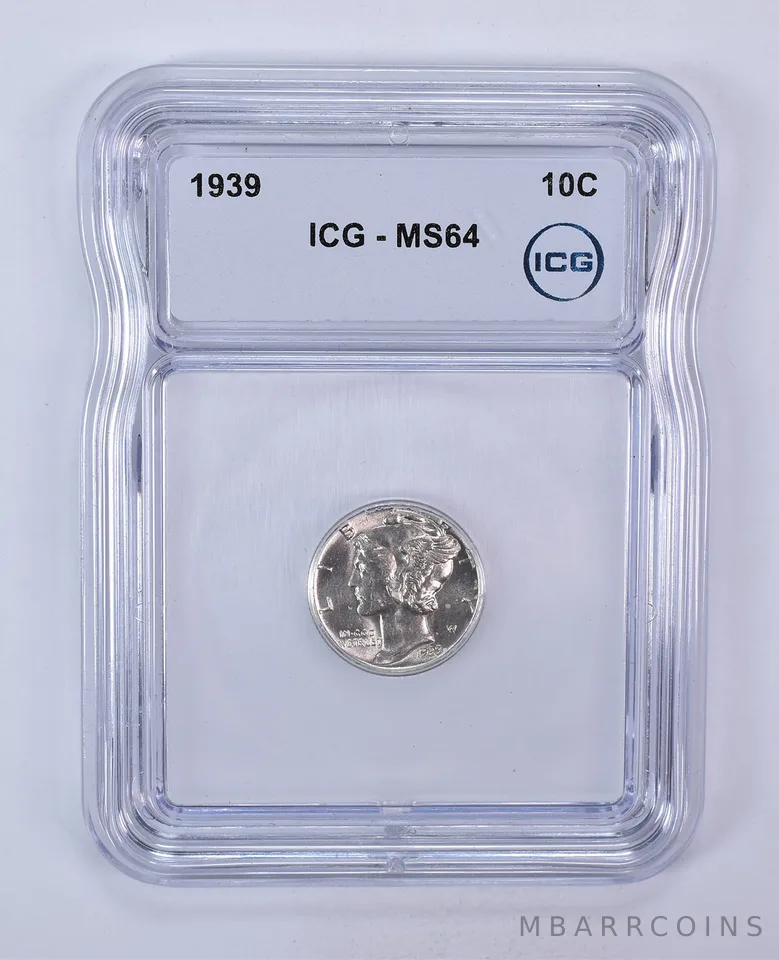 1939 Mercury Dime MS64 ICG