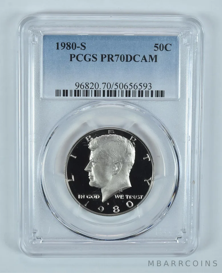 1980-S Kennedy Half Dollar PR70 DCAM PCGS Blue Label