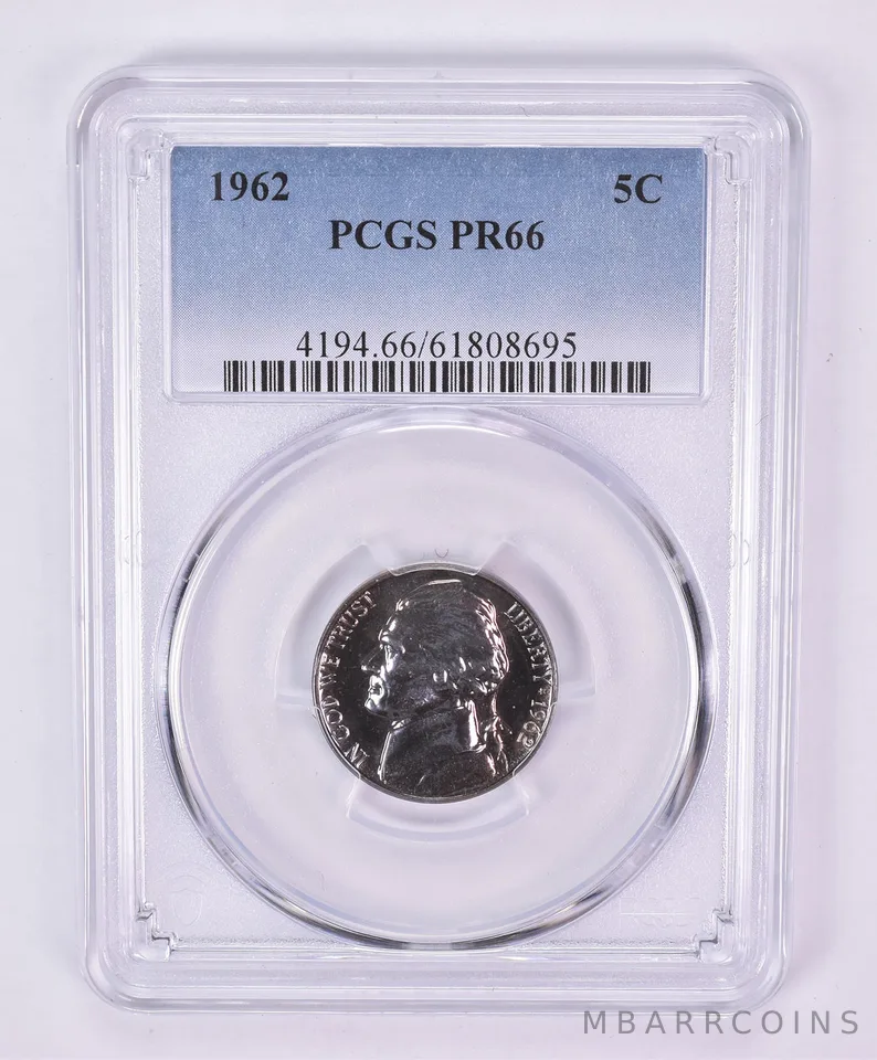 1962 Jefferson Nickel PR66 PCGS Beautiful Tone *1117