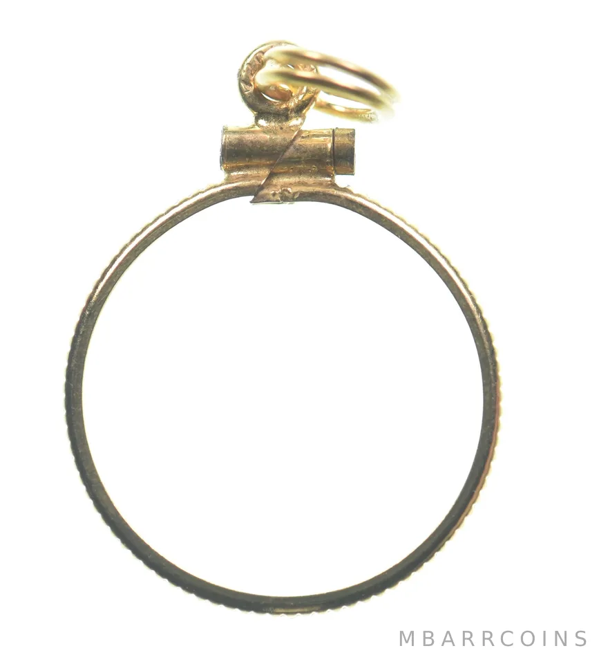 12k 0.7 Gram Gold Filled 15.5mm Coin Bezel Pendant Frame Edge *4974