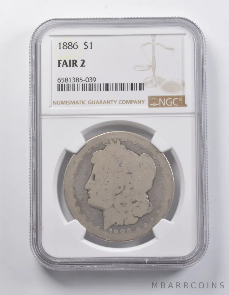 FAIR 2 1886 Morgan Silver Dollar NGC Lowball Low Ball Pocket Piece *6965