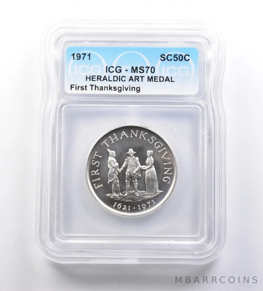1971 So-Called Half Dollar First Thanksgiving MS70 ICG *7182