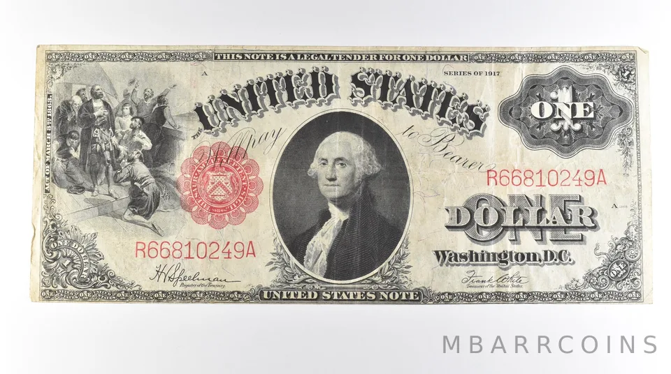 1917 $1 Legal Tender Large Note Red Seal FR#39 *0626
