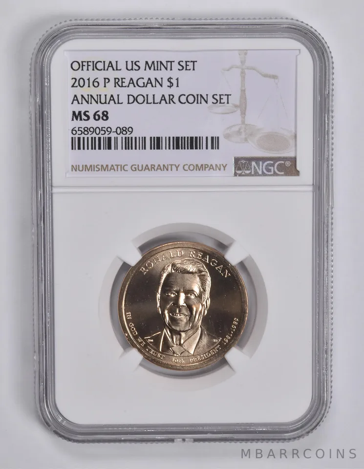 2016-P Presidential $1 Reagan Annual Set MS68 NGC US Mint