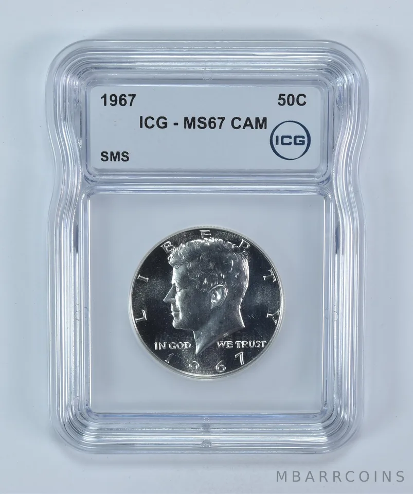 1967 Kennedy Half Dollar SMS MS67 CAM ICG