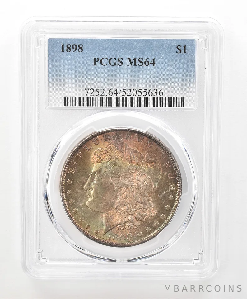 1898 Morgan Silver Dollar MS64 PCGS Beautiful Tone a6625