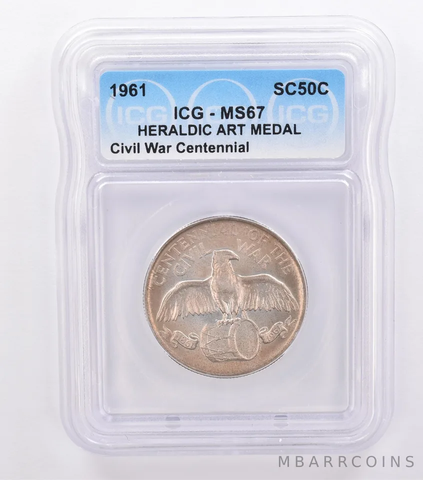 1961 So Called Half Dollar Civil War Centennial MS67 ICG Beautiful Tone *8678