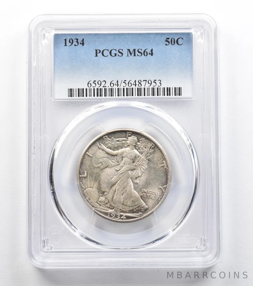 1934 Walking Liberty Half Dollar MS64 PCGS *9617