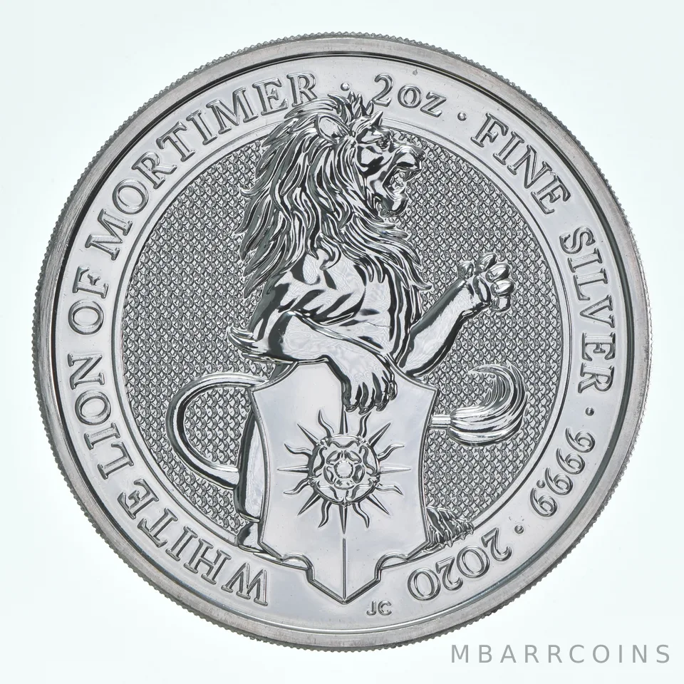 2020 Great Britain 5 Pound Silver Queen's Beasts Lion Of Mortimer 2 Oz