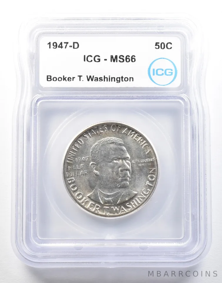 1947-D Booker T Washington Commemorative Half Dollar MS66 ICG *0145