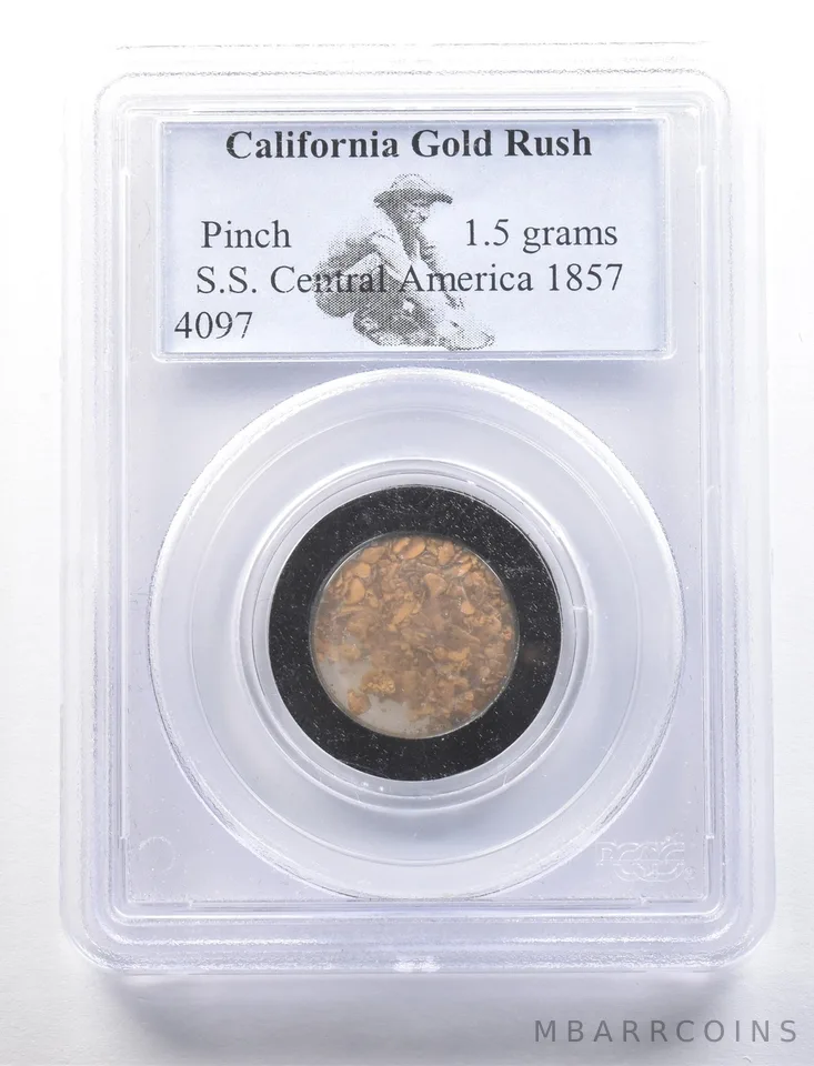 California Gold Rush Pinch 1.5 Grams SS Central America 1857 PCGS *4613