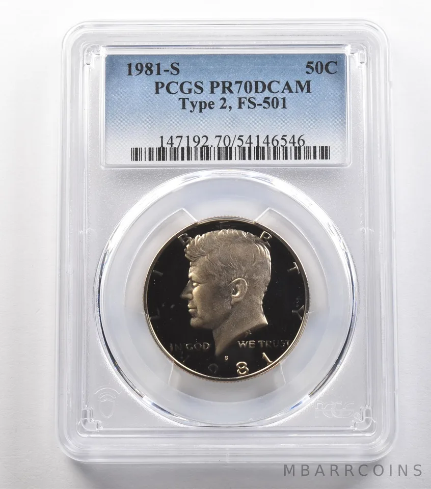 1981-S Kennedy Half Dollar Type 2 FS-501 PR70 DCAM PCGS *4838