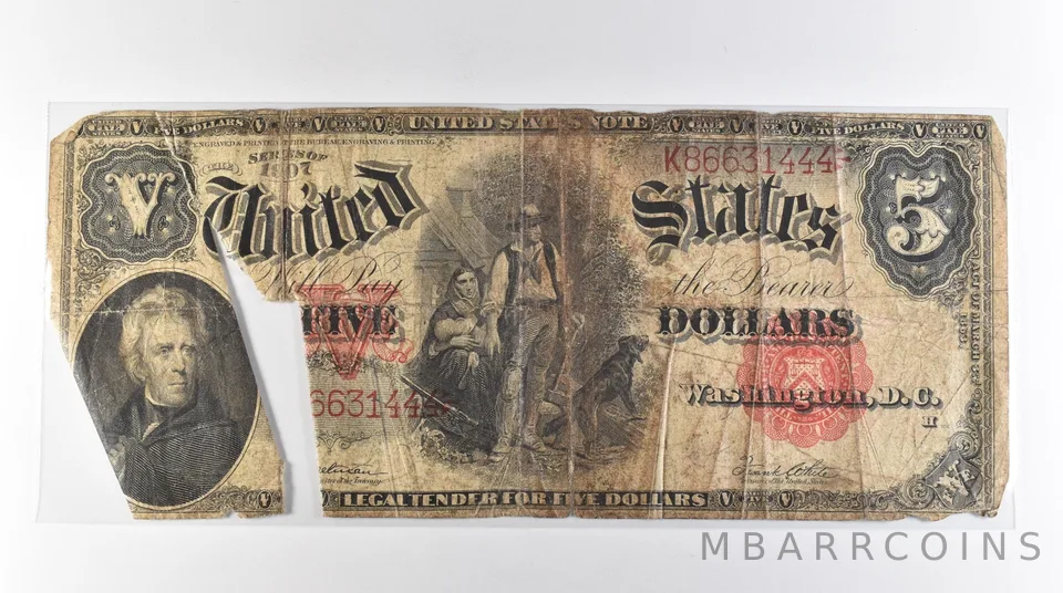 1907 $5 Legal Tender Large Note Red Seal *3112