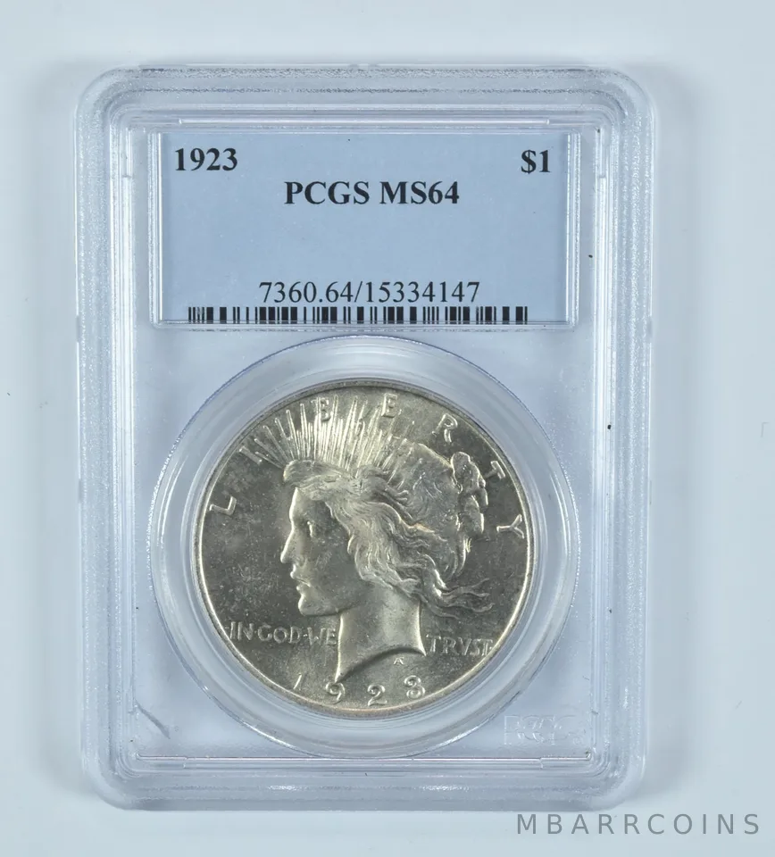 1923 Peace Silver Dollar MS64 PCGS Blue Label