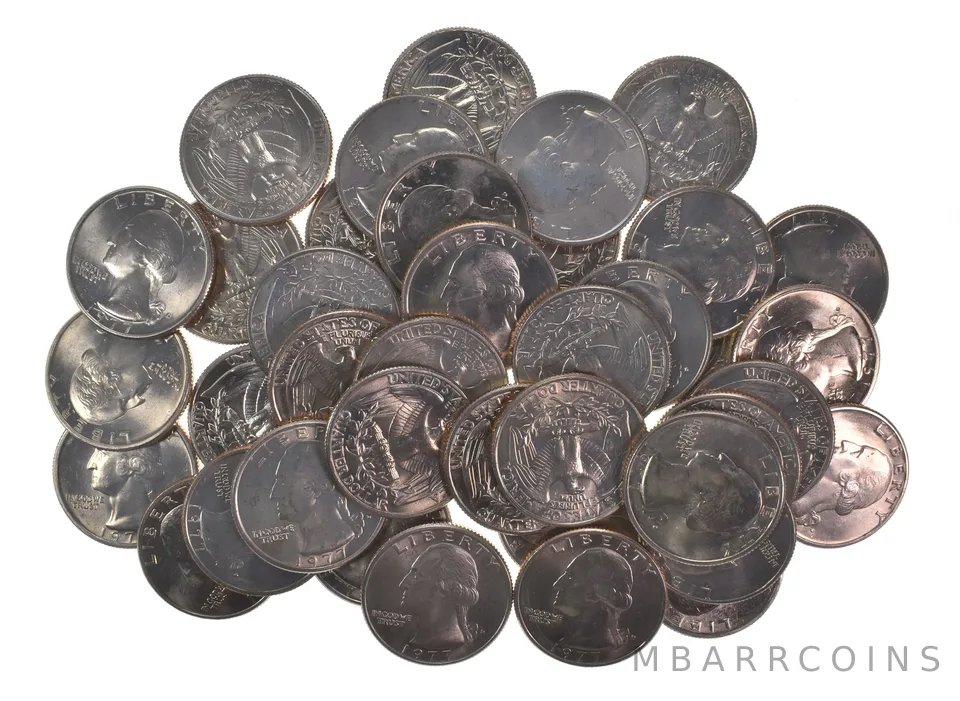 Lot (40) 1977-D Washington Quarter Clad Unc Roll