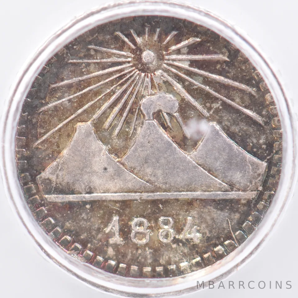 1884 Guatemala 1/4 Real MS64 ICG Beautiful Tone *1918