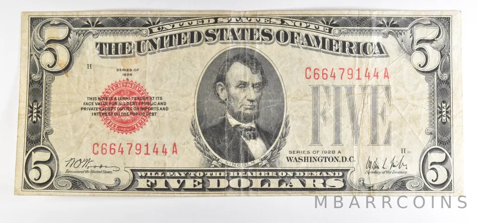 1928 A $5 Legal Tender Note Red Seal *6099