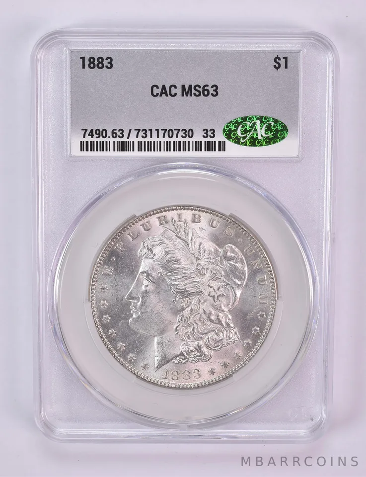 1883 Morgan Silver Dollar MS63 CAC CACg