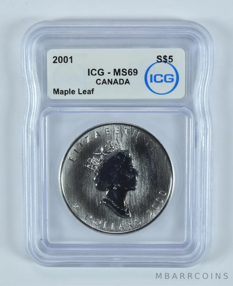 2001 Canada 5 Dollars Silver Maple Leaf MS69 ICG