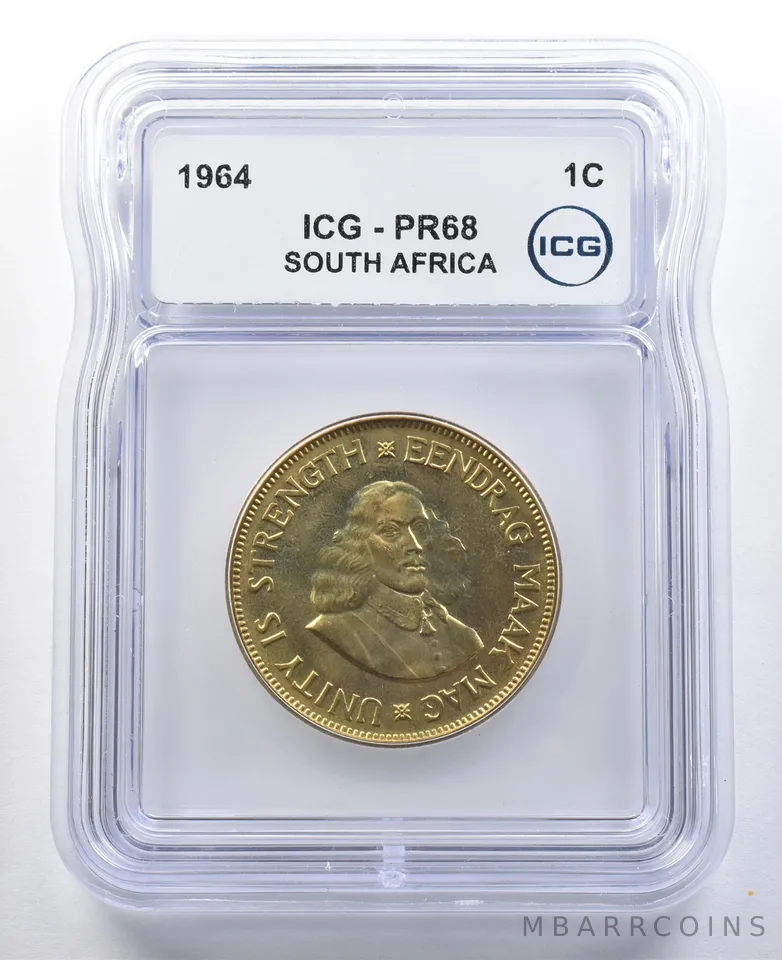 1964 South Africa 1 Cent PR68 ICG *3283