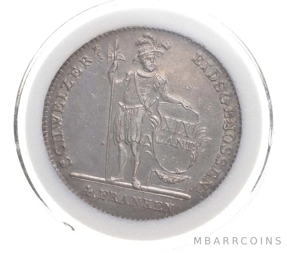 1814 Canton Of Lucerne 4 Franken a5137