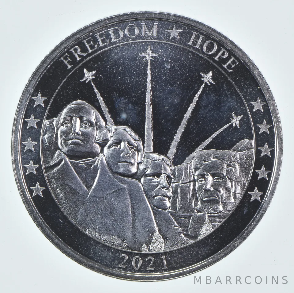 2021 East Caribbean States 50 Cents Silver Mount Rushmore 1/2 Oz Silver